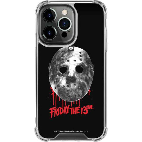 Warner Bros Friday the 13th Jason Voorhees Dripping Mask iPhone 15 Pro Clear Case